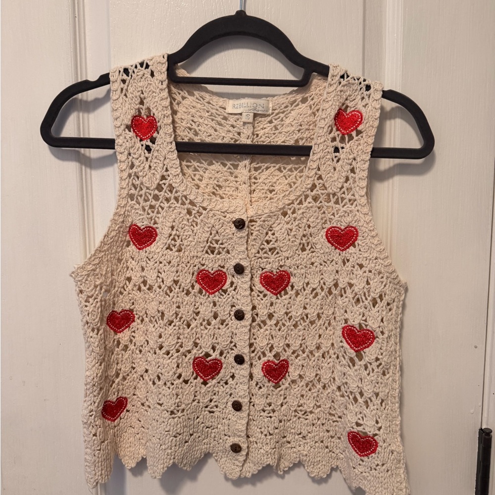 Rebellion Cream Crochet Vest